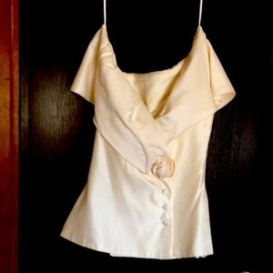 Off shoulder formal gown, 2 piece w fitted skirt